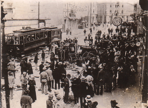 The aftermath of the Anti-Serb riots in Sarajevo on 29 June 1914, the day after Archduke Franz Ferdinand was assassinated.