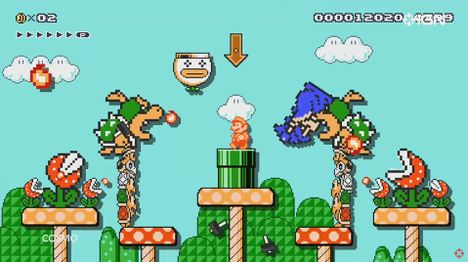 Screenshots of the gameplay of Mario maker the 2 finalists where competing to become Nintendo World Champion