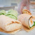 Sample of a wrap. She chose the chicken wrap. Sample of a wrap. She chose the chicken wrap.