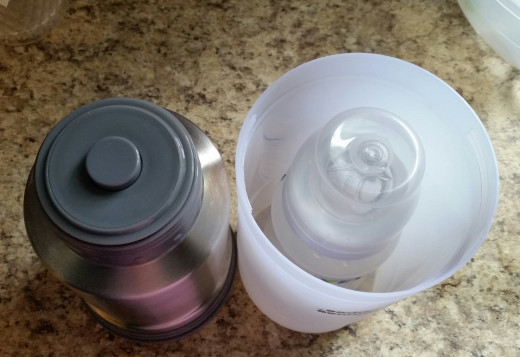 Avent 9-ounce bottle in carafe.