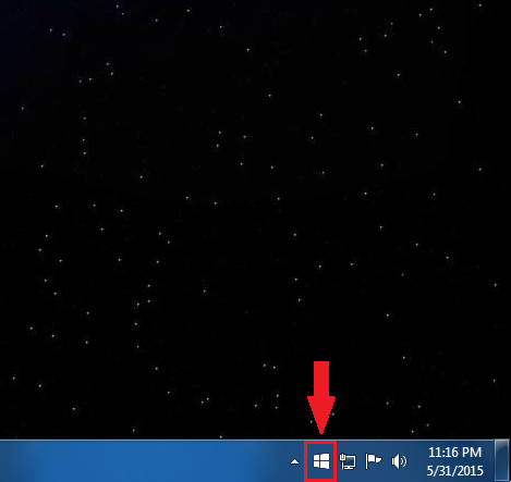 1. Look for the Windows 10 icon in the lower-right corner of your desktop and click on it