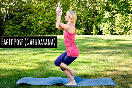  Eagle Pose (Garudasana) strengthens the overall core of the body - Hannah Franco