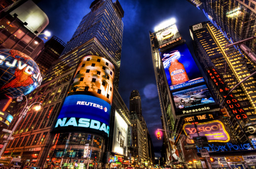 Cluster of ads at Times Square, NY