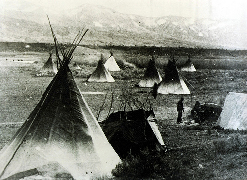 Native Americans in Pocatello in the 1880s. Today they grow potatoes.