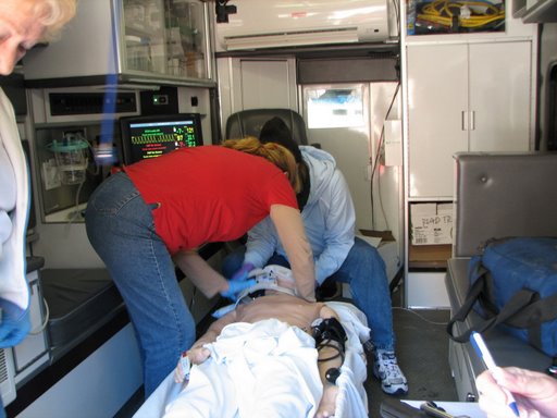 Applying a C-Collar to "Richard". Image from personal collection.