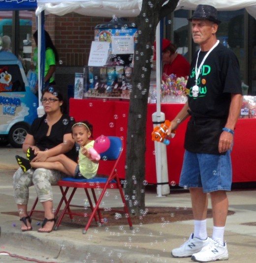 Bubbles were constantly flying through the air at Auburn Hills Summerfest 2015, thanks to the popular bubble blower toys.