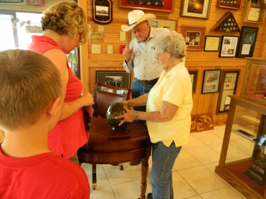Forrest and Nina showing us her bowling ball