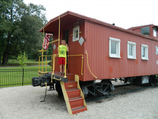 Hitching a ride on the caboose