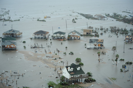 Hurricane Ike destroyed 100,000 homes and businesses.  Many rebuilt; some never did. 