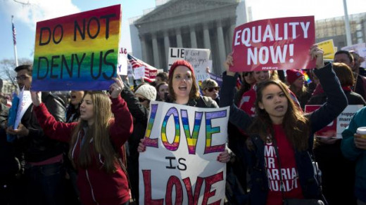 Civil Rights Movement(Top) is parralleled by the Gay Rights movement. 