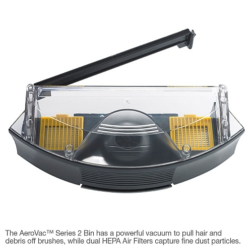 This is the AEROVAC Series 2 Bin (the dirt bin)  Owners can upgrade to a larger dirt storage tank.  The yellow pieces are the two filters that should be cleaned each time you empty the bin.  The filters easily slide out and back in.