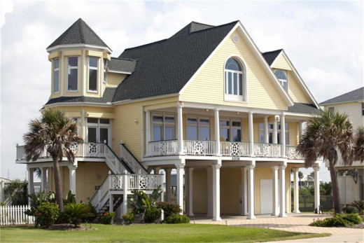 This beautiful beach home (note the stilts) was listed for sale! 
