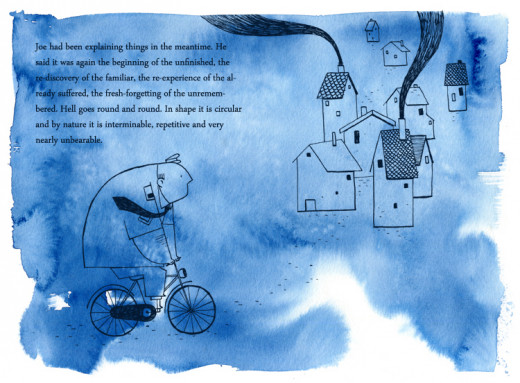 The Third Policeman riding his bicycle