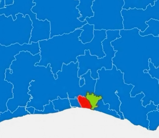 The electoral map after the 2015 election.