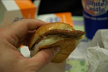 White Castle hamburger (slider)