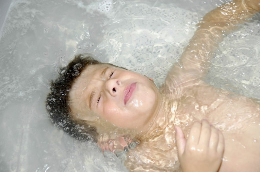 Bath with warm water