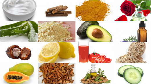 Natural skin herbs and fruits