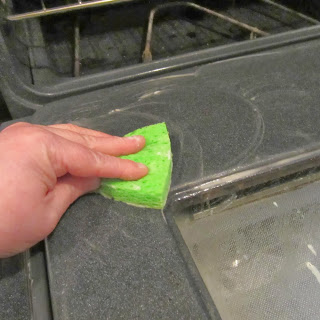 It only took a light sponge to remove the grease, debris and grime.