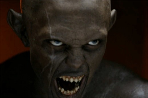 An Abbie snarling