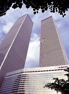 An example of twin tower functional design reminiscent of World Trade Center