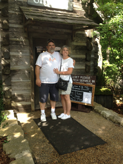 Tina and I in front of the Wilderness Church