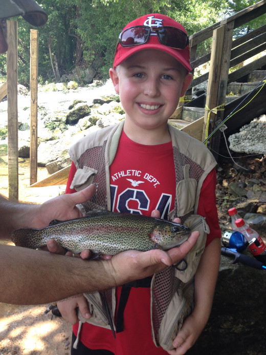 Caleb's First Rainbow Trout