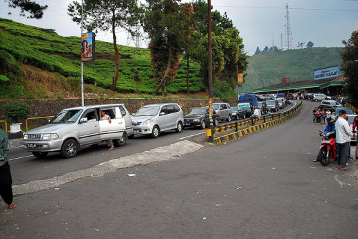 Heavy Holiday Traffic Towards Puncak