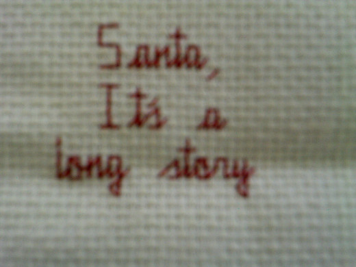 One of my sayings backstitched