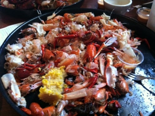 This is what a finished Seafood Platter looks like and let me tell you it is a lot of food so bring a big appetite.