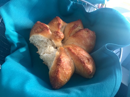 The sourdough bread was shaped like a shell.