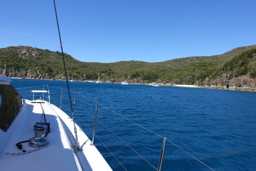 Looking for vacant buoys in Butterfly Bay