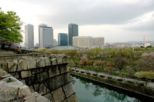 View of Kyobashi from Osaka Castle Japan