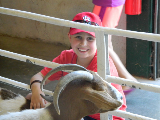 Caleb and one of the goats