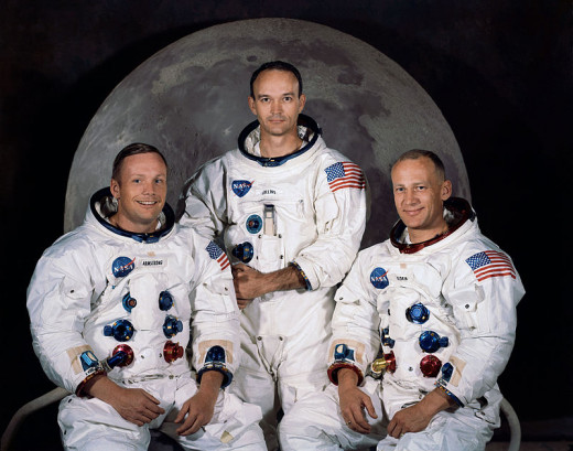 Apollo 11 crew, who made the first manned smooth and successful landing: Commander Neil Armstrong, CM pilot Michael Collins, and LM pilot Buzz Aldrin