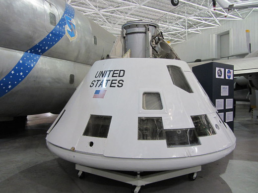 First unmanned flight of Saturn IB 1966, AS-202 CM-009 exhibited at the Strategic Air and Space Museum.