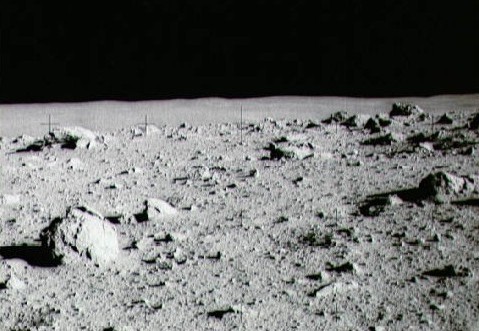 Rocks on the surface of the moon
