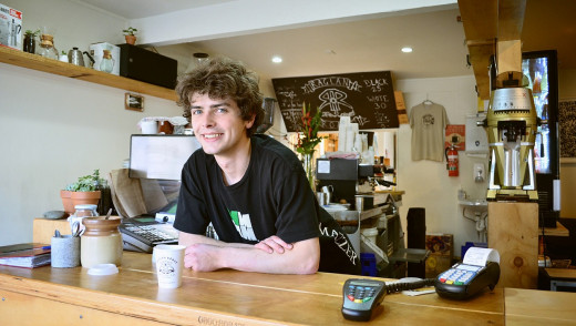 Student jobs, such as working as a barista, are often available at many colleges.