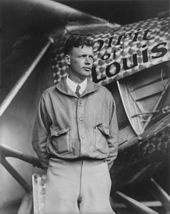 Charles Lindbergh with his plane, The Spirit of St. Louis  1927