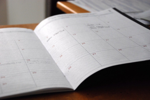 You can use a planner to help you schedule the days you're ready to bring your belongings to your dorm.