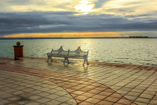 Overlooking Bahia de La Paz from the Malecon seaside walk