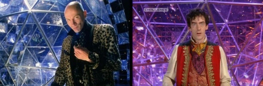 Richard O'Brien (left) hosted the Crystal Maze for Series 1-4 while Edward Tudor-Pole (right) replaced him as host for Series 5-6