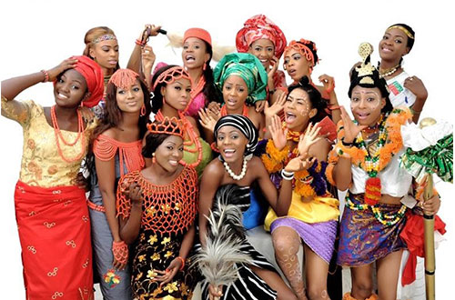 Nigerian Women displaying vast Nigeria cultural attires