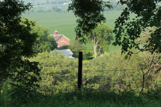 View of the (former) Cornelius Dunham / Z.T. Dunham Farm from the Valley View Cemetery