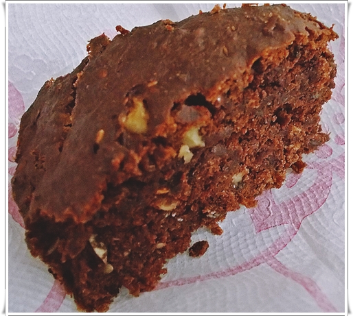 a slice of vegan banana chocolate cake yummy, fluffy, & taste like cake