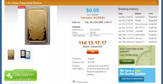 Gold Bullion for auction at RockyBid.com