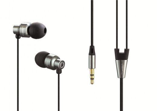 Audiosharp AS1127 Metal Super Bass In Ear Stereo Earbuds (Silver)