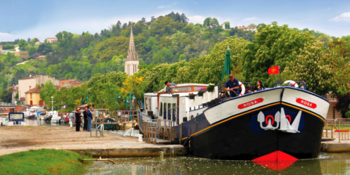  Enjoying the visual delights of rural France on a barge through the Canal du Midi. 