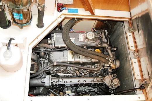 Location's 75 hp Yanmar Diesel Engine... Known on a sailboat as "auxiliary", it's often critical 