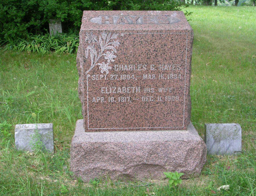 Headstone of Elizabeth Hayes, Valley View Cemetery