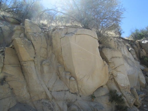 Another photo of the line in the large boulder.